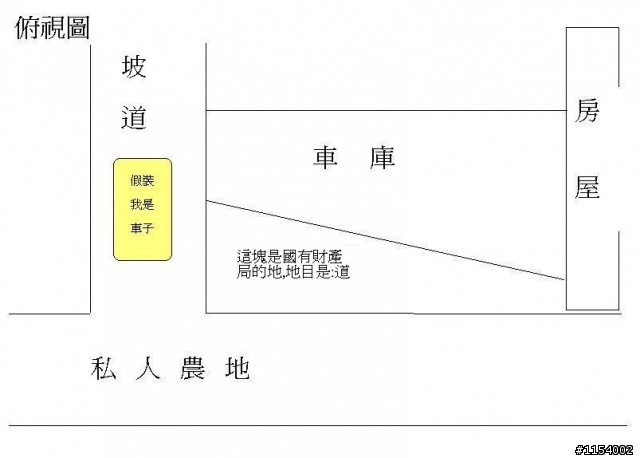 {附圖}既成道路或私設道路~不給我走,要我買下,斜坡要如何安全到達車庫呢?