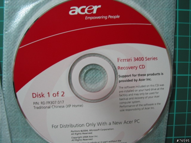 買acer品牌電腦注意,燒錄及製作recover system 後的還原光碟是無法裝在自己買的新HD or SSD硬碟上!