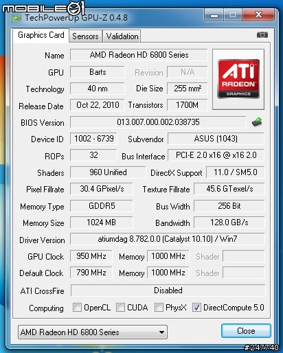 節能高效能 單六小霸王 ASUS EAH6850 DirectCU
