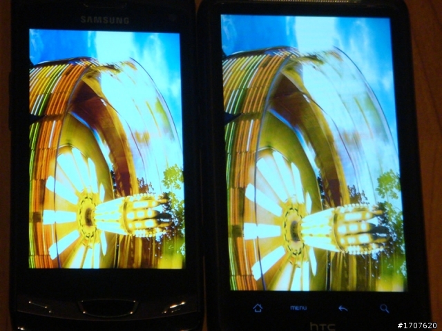 S8530 Wave 2 VS Desire HD 螢幕比較