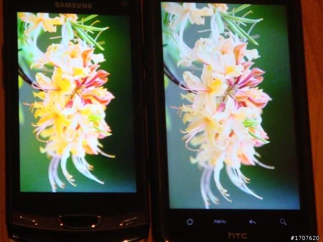 S8530 Wave 2 VS Desire HD 螢幕比較