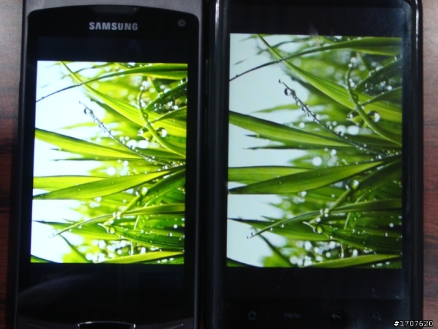 S8530 Wave 2 VS Desire HD 螢幕比較