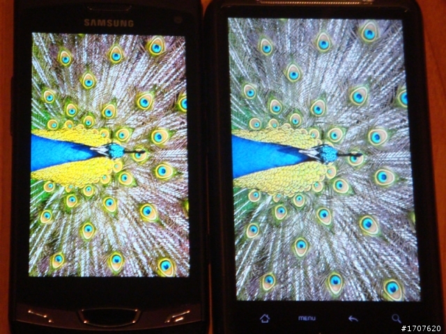S8530 Wave 2 VS Desire HD 螢幕比較