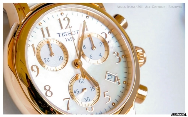 TISSOT Dressport 三眼計時腕錶-玫瑰金/白