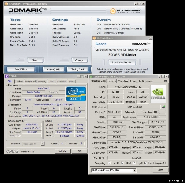 出現了~入手最低價的"四百塊"GTX460 768M實測+BIOS修改