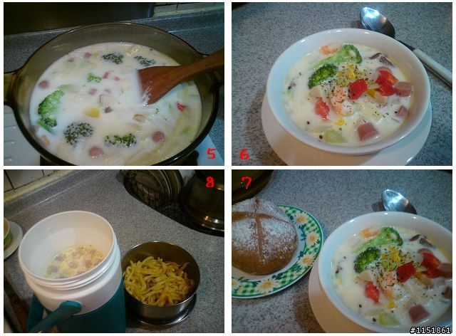 【微波爐料理】~簡易白醬~ + ~白醬之清冰箱濃湯~