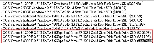 偷看到國外某購物網站 OCZ VERTEX 3即將發售