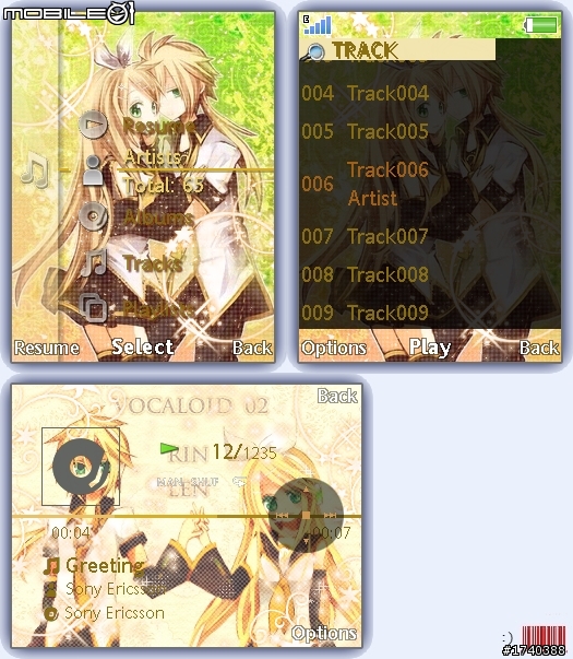 ◤ 240*320ャ 鏡音リン&鏡音レン《 含媒體 》