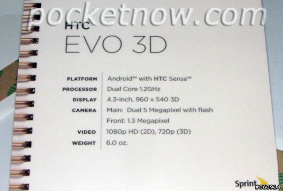 HTC 4G LTE 手機 ThunderBolt 在美開賣,EVO 3D 規格確定