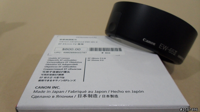 【開箱】Canon 35mm F2 (第一次獻給小惡魔了)