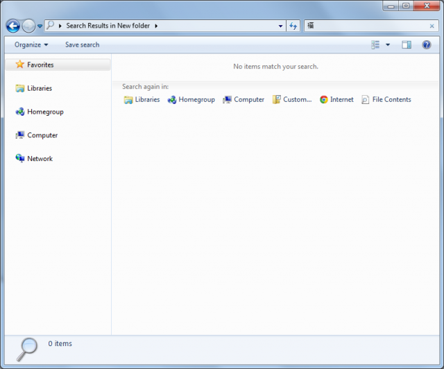 Windows 7 搜尋 Bug?