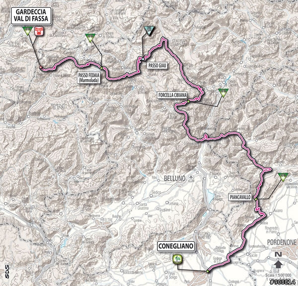 2011 環義大利大賽 第15站, Conegliano –Gardeccia-Val di Fassa, 229公里