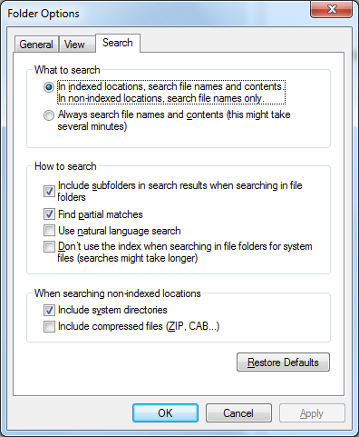 Windows 7 搜尋 Bug?