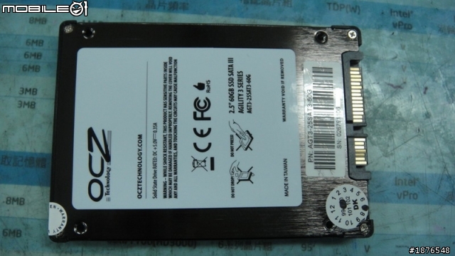 OCZ AGILITY 3 SSD 60G 簡易開箱測試