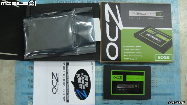 OCZ AGILITY 3 SSD 60G 簡易開箱測試