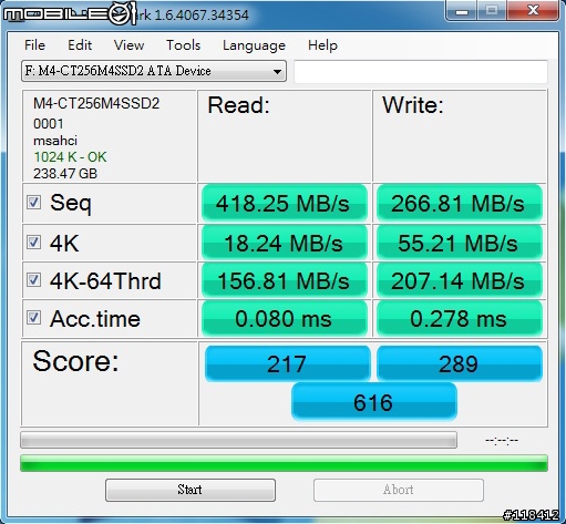 發騷貨 !! 美光 Crucial M4 SSD 256GB 效能實測 補上win7開機速度測試以及StarCraft2測試