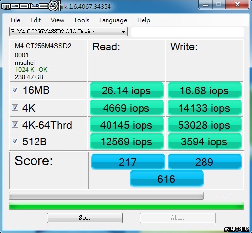 發騷貨 !! 美光 Crucial M4 SSD 256GB 效能實測 補上win7開機速度測試以及StarCraft2測試