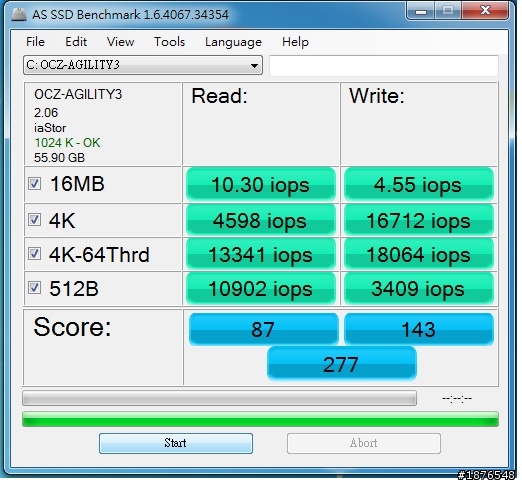 OCZ AGILITY 3 SSD 60G 簡易開箱測試