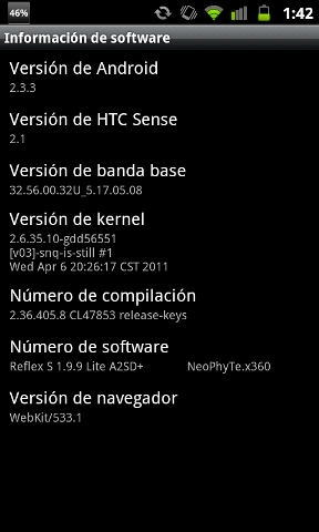 6/28_Reflex S V2.1.7 GingerBread 2.3.3 - Sense 2.1 for Desire ROM討論