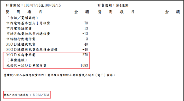 中華電信50M+MOD家庭豪華套餐到底要收多少錢啊?