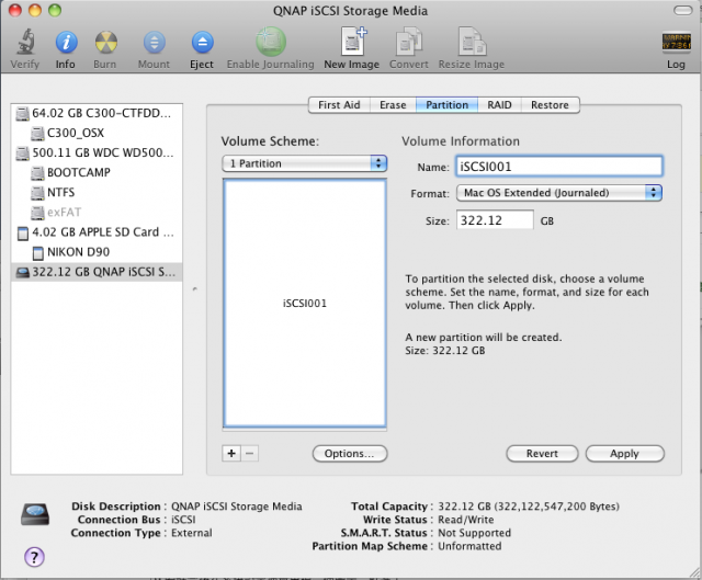 Mac上的免費iSCSI解決方案 with QNAP TS-419P