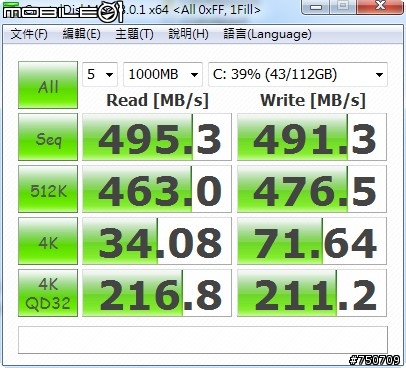 Toggle方案的EZLINK AchillesEX SSD 120GB測試(SATA 3)