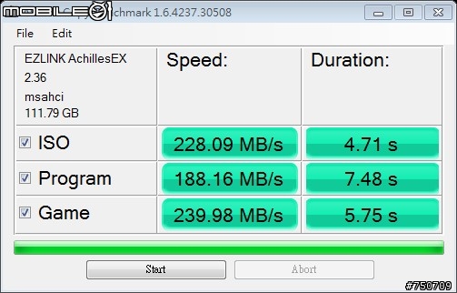 Toggle方案的EZLINK AchillesEX SSD 120GB測試(SATA 3)