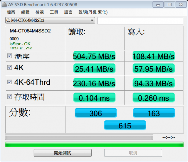 Micron M4 64G SATA3測試