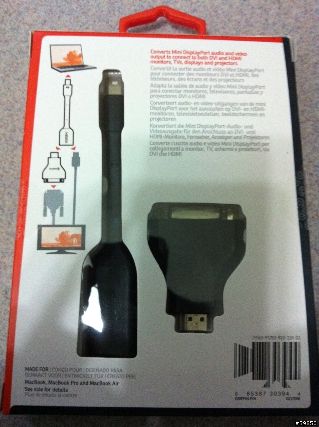 Mac專用 miniDisplayPort 轉HDMI及DVI Cable開箱,同場加映miniDisplayPort 轉 DiaplayPort