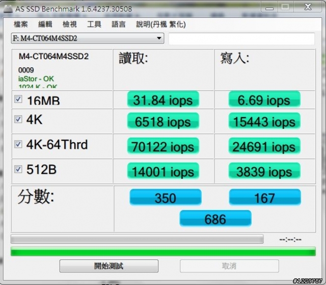Micron M4 64G SATA3測試