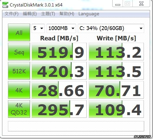 Micron M4 64G SATA3測試