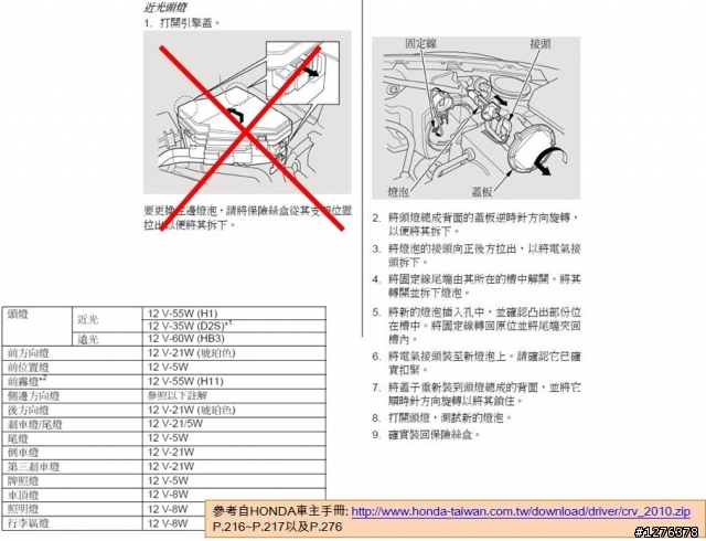 CRV-3 (07版) 近光頭燈保養