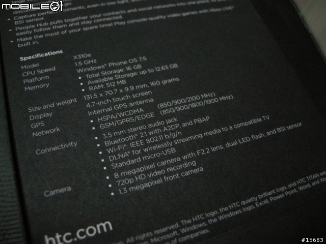 10/23(更新皮套入手)長期分享 HTC TITAN 開箱