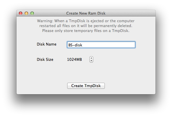 Mac OS X 的記憶體虛擬磁碟工具 TmpDisk