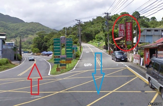 先用Google Map街景探勘陽金超馬路線叉路路標位置
