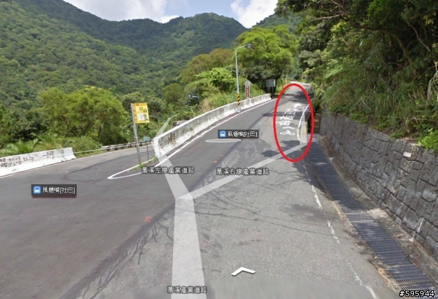 先用Google Map街景探勘陽金超馬路線叉路路標位置
