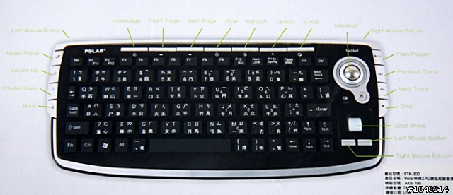 * 質実剛短 * POLAR PTK-300 2.4G無線鍵盤+滑鼠+軌跡球 3合1 (新增 滑鼠之父 Doug Engelbart 1925~2013)