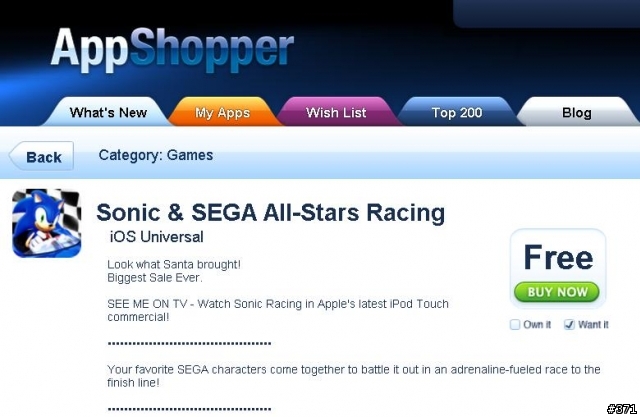 音速小子賽車 Sonic&SEGA All-Stars Racing 限時免費!!!