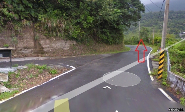 先用Google Map街景探勘陽金超馬路線叉路路標位置