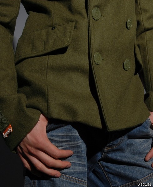 (開箱+實穿)超級跩軍裝短版羊毛大衣Superdry Retro Vintage Pea Lite Jacket