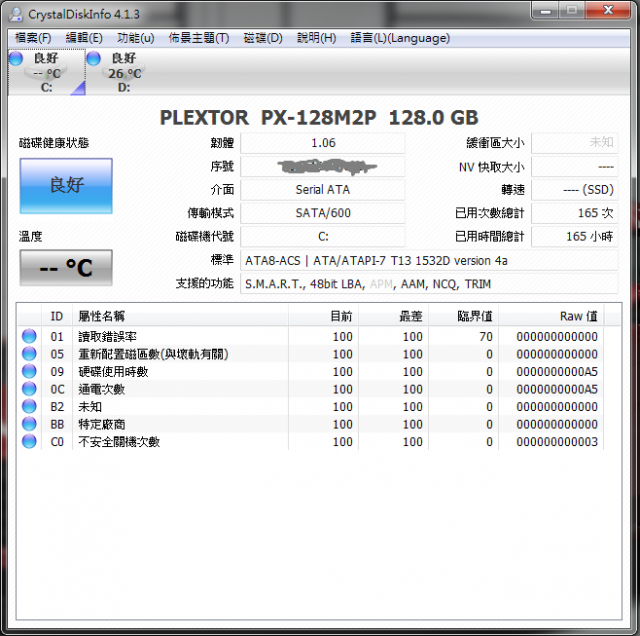 plextor m2p 軔體更新至1.06的測試數據幫我看看有無問題