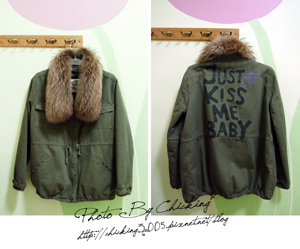 mercuryduo♥日模梨花TGC走秀款真毛領軍裝外套