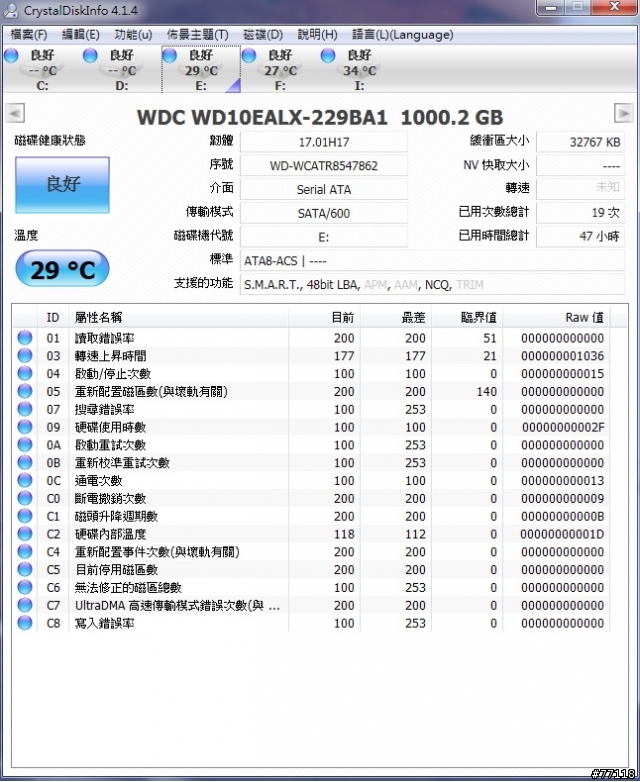 全新的美光 M4 64G使用時間已4204小時(已更換新品解決)