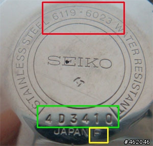 精工(Seiko)手錶之機芯編號、參考號和序號說明