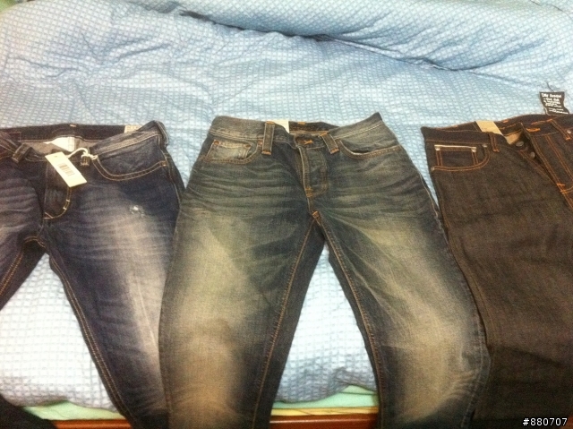 Nudie Jeans Grim Tim Org. Dark Ropy vs. Grim Tim Dry Orange Selvage vs. Diesel THAVAR 8B9 比較