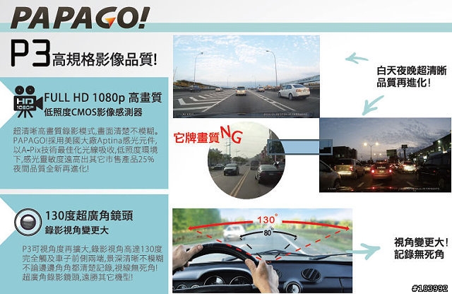 PAPAGO P3 行車記錄器 開箱測試 (道路偏移、車距偵測、測速、地圖顯示)