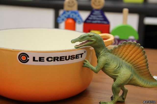 不專業的開箱,新入手的 法國 LE CREUSET 20cm 鑄鐵鍋具 橘色的