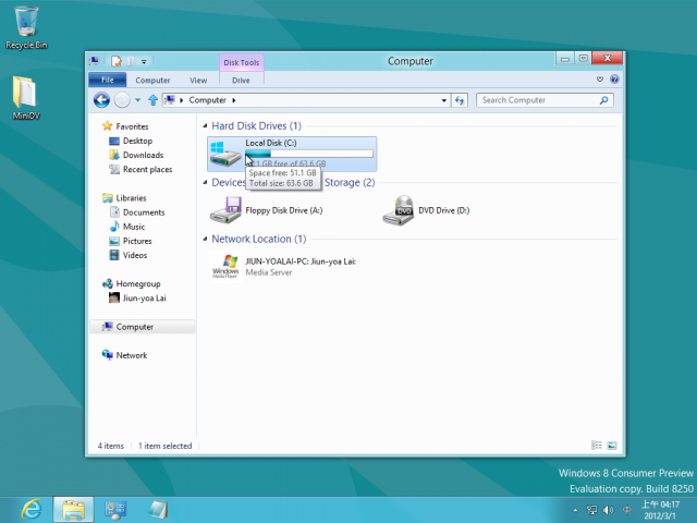 Windows 8 Consumer Preview 體驗紀錄