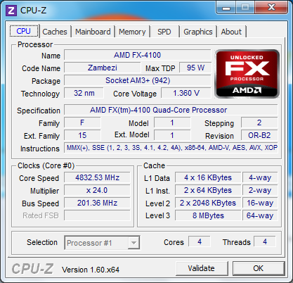 電下去就對了!推土機FX-4100 O.C. 4.8Ghz成功!