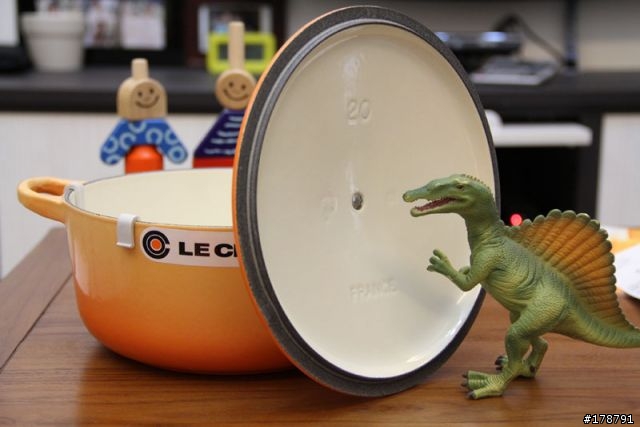 不專業的開箱,新入手的 法國 LE CREUSET 20cm 鑄鐵鍋具 橘色的